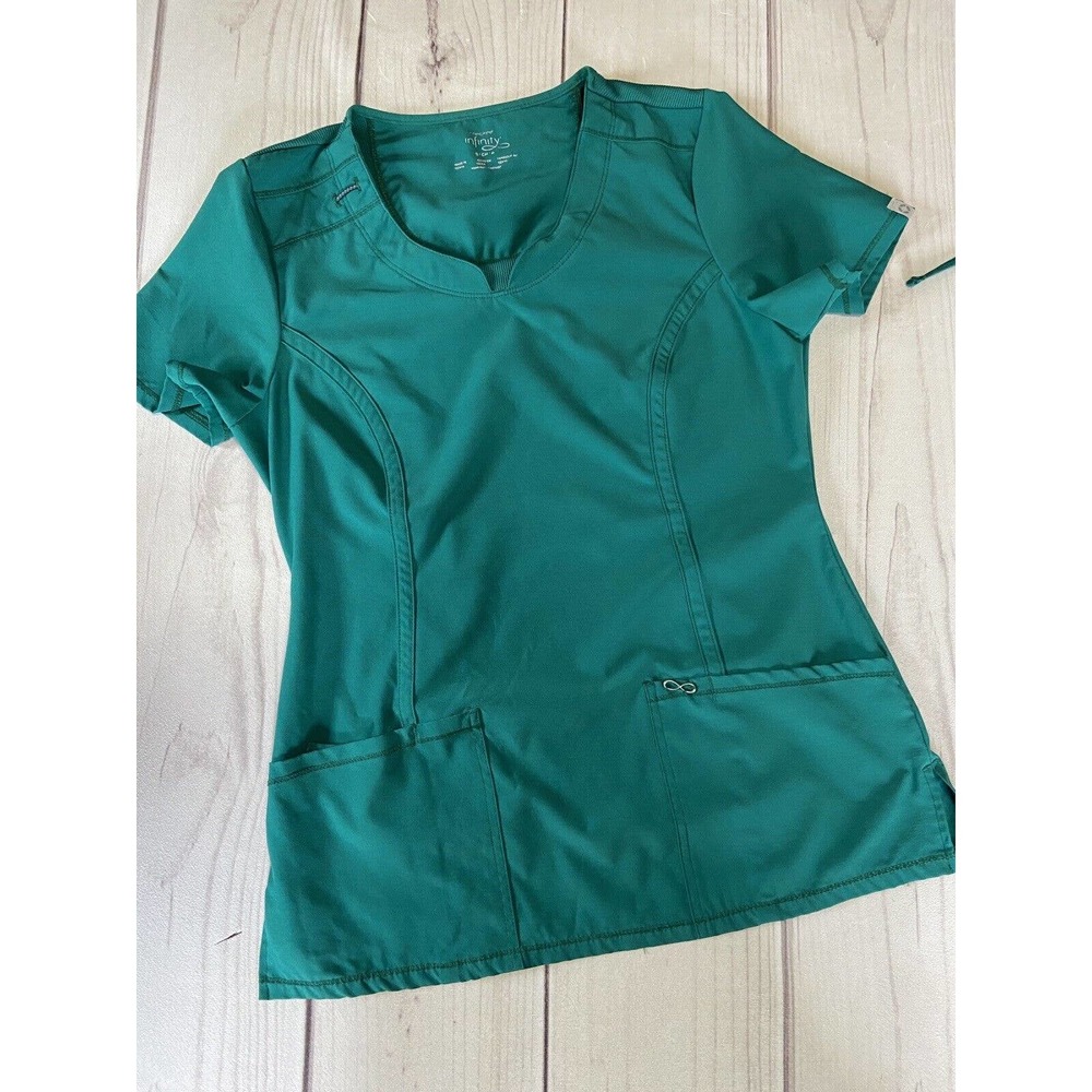 Cherokee Teal V-Neck Scrub Top